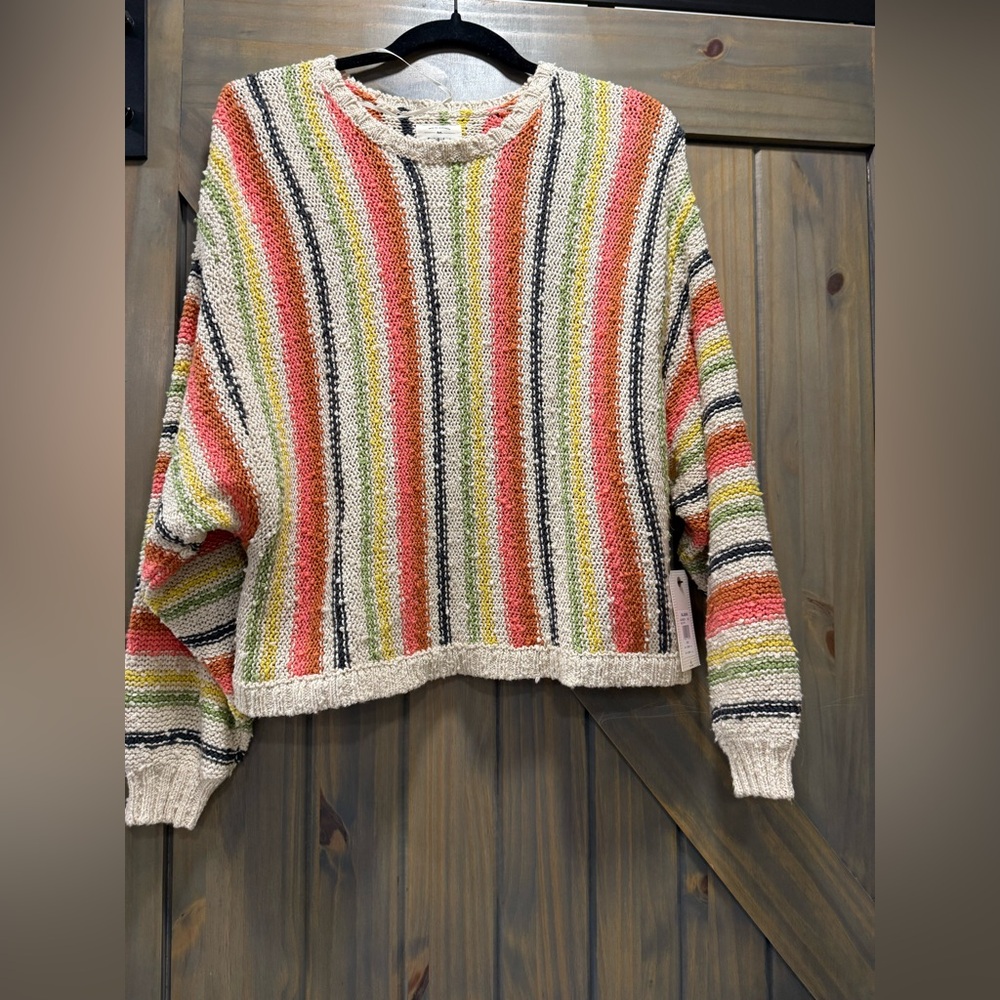 Billabong She’s a Trip striped knit sweater NWT sz Medium